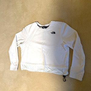 North Face cropped white sweatshirt with adjustable waist synch